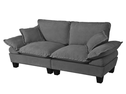 2 Seater Modular Loveseat With Curved Armrests