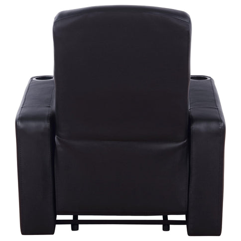 Franky - 7 Piece Seater Home Theater Set, Reclining Chairs & Storage Consoles - Black