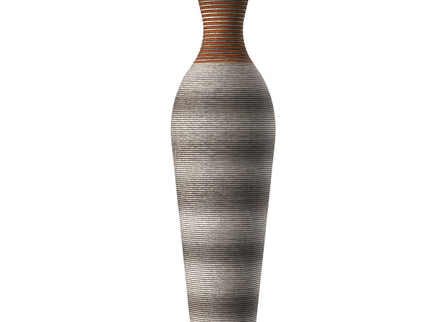 Tall Vase - Brown Decorative Floor Vase, Classic Neat Floor Vase Tall Freestanding Flower Holder, Artificial Rattan Vase, Floor Vase, Flower Holder For Home Decor - Gray
