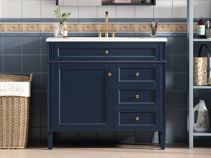 Bathroom Vanity & Top Sink, Modern Bathroom Storage Cabinet With 2 Drawers And A Tip-Out Drawer