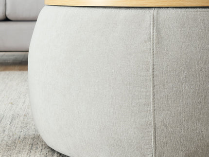 Round Storage Ottoman, 2 In 1 Function, End Table And Ottoman