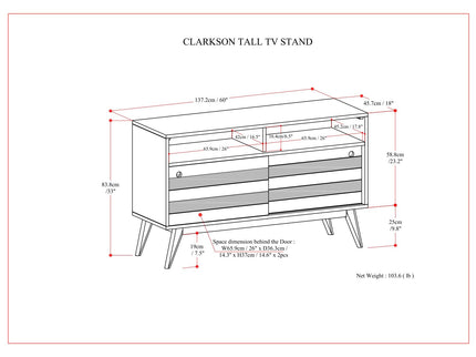 Clarkson - TV Stand - Rustic Natural Aged Brown