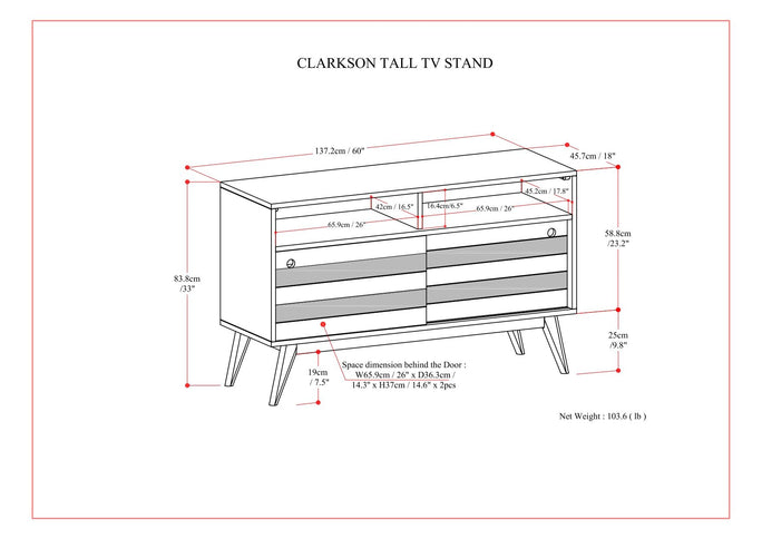 Clarkson - TV Stand - Rustic Natural Aged Brown