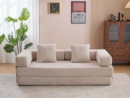 Floor Couch, Convertible Floor Sofa Bed With Pillow Back Support Armrest