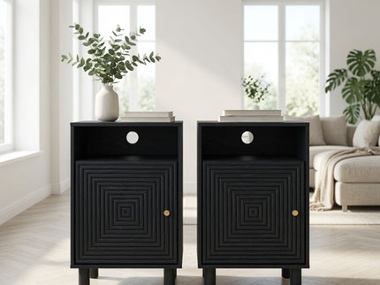 Nightstand With Charging Station & Storage