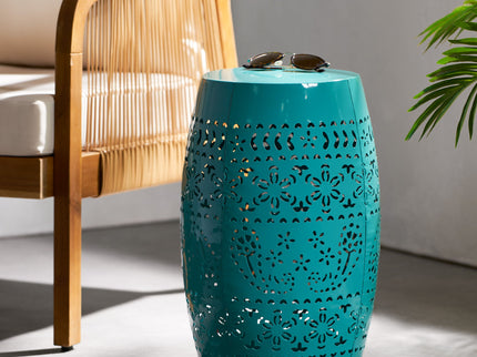 12" Outdoor Lace Cut Side Table