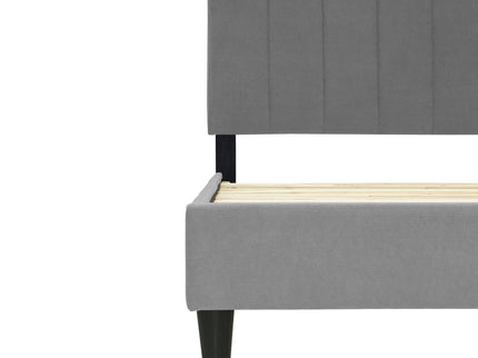 Bed With Channel Tufted Adjustable Headboard