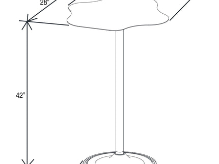 Fresno - Curved Cloud Shaped Bistro Bar Table Bar Table - Black