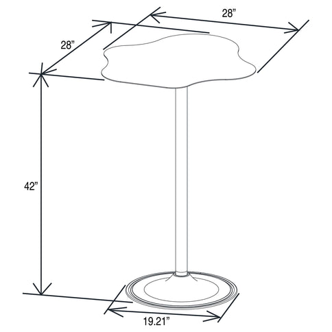 Fresno - Curved Cloud Shaped Bistro Bar Table Bar Table - Black
