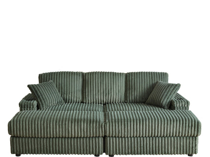 3 Seater Sofa With 2 Ottomans For Living Room