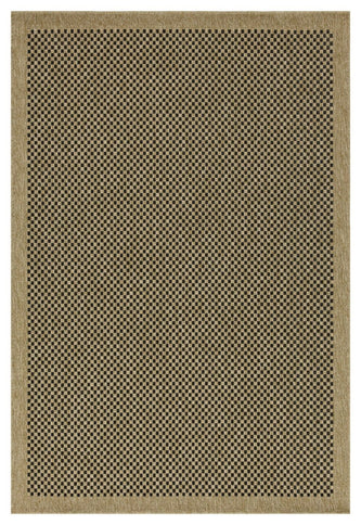 Earth - 5'3" X 7'3" Indoor, Outdoor Area Rug, Polypropylene - Jute / Black