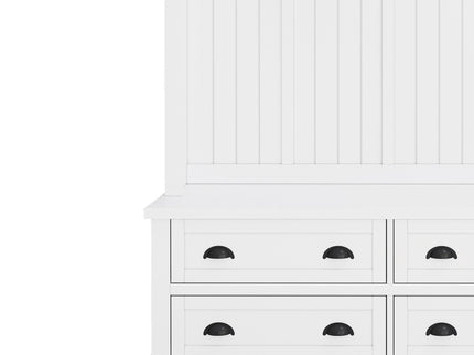 Hall Tree With 4 Drawers, Coat Rack With 6 Hooks