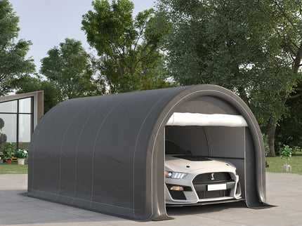 Outsunny - 10' x 16' Carport, Heavy Duty Portable Garage Storage Tent With Large Zippered Door, Anti-Uv Pe Canopy Cover For Car, Truck, Boat, Motorcycle, Bike, Garden Tools, Outdoor Work