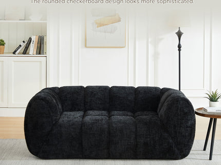 Quilted Cloud Sofa With Rounded Armrests And Piano Key Backrest Design