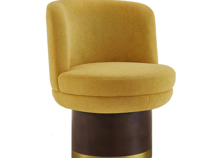 Round Swivel Accent Chair With Ergonomic Backrest For Living Room