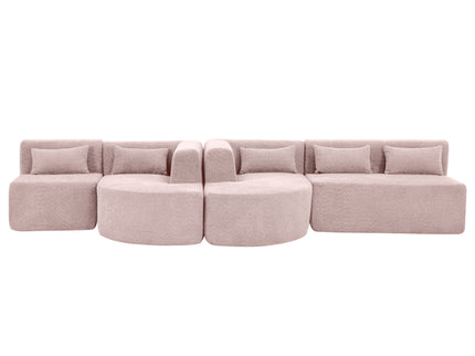 Upholstered Sofa Free Combined Sofa Couch With 2 Chaise Lounge And Five Back Pillows For Living Room