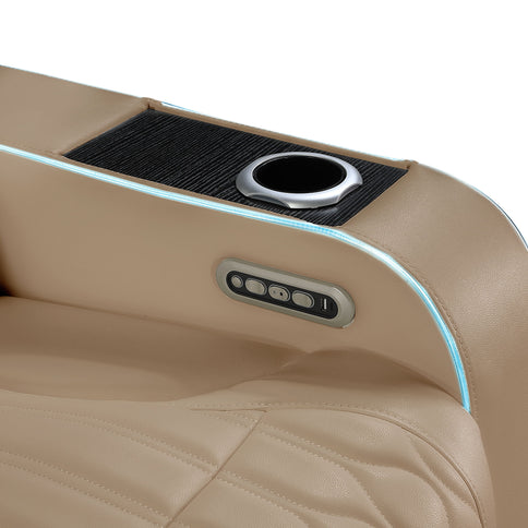 Electra - Power Reclining Sofa With Power Headrests, Drop Down Table, Reading Light, Massage, LED Lighting And USB Control