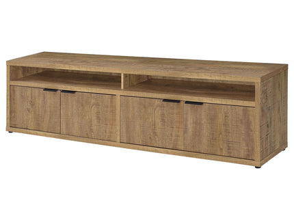 Palmer - 4 Door TV Stand With Open Shelves - Mango Color