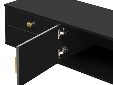 TV Media Console Table, TV Stand With Storage For Living Room - Black