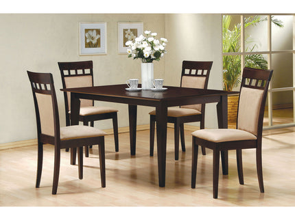 Gianna - 5 Piece Rectangular Dining Set With Table Upholstered Chairs - Cappuccino