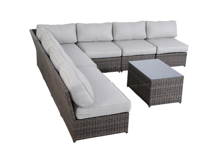 Comfortable Modern Patio Rattan Sectional Set With Cushions