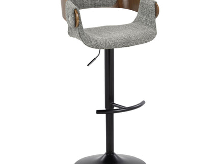 Elisa - Mid Century Modern Adjustable Barstool With Swivel & Rounded T Footrest (Set of 2)