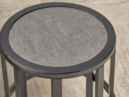 Outdoor Powder Coated Side Table - Gray