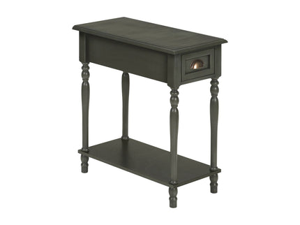 Accent Side Table, 2 Tier, Storage Drawer, Stylish Traditional Design