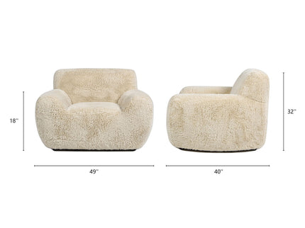 Summit - Faux Sheepskin Overstuffed Arm Chair - Cream Beige