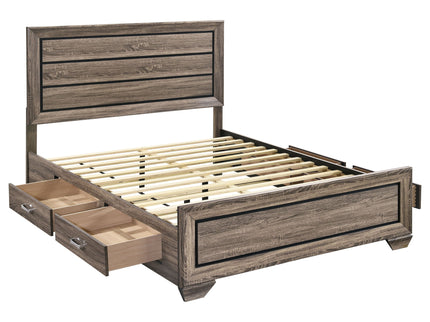Queen Storage Bed With Underbed Drawers - Brown