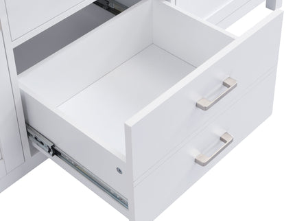 Double Sink Bathroom Vanity With Top, Soft Closing Doors & Drawers, Tip Out Drawer, 2 Cabinet Doors, Adjustable Shelf - White