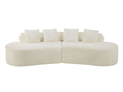 Modern Curved Sofa With Pillows