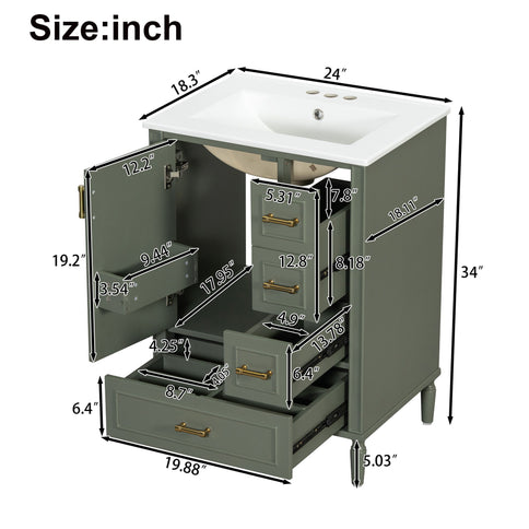 Traditional Bathroom Vanity Set With Soft Close Doors