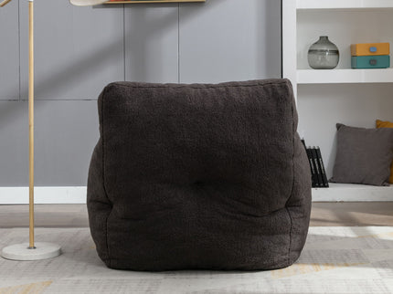 Soft Teddy Fabric Tufted Foam Bean Bag Chair With Teddy Fabric