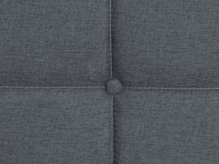 Queen Size Upholstered Platform Bed Frame With Button Tufted Linen Fabric Headboard - Dark Gray