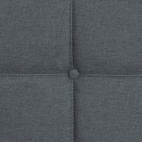 Queen Size Upholstered Platform Bed Frame With Button Tufted Linen Fabric Headboard - Dark Gray
