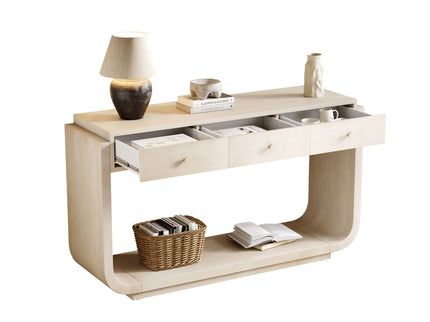 Console Table With 3 Drawers, Display Shelf
