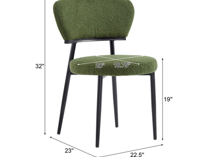 Upholstered Dining Chair (Set of 2) - Green Fabric