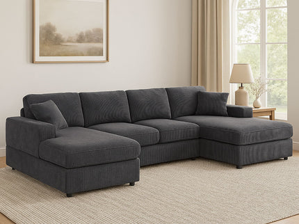 3 Piece Double Chaise Sectional Sofa