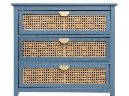3 Drawer Cabinet, Natural Rattan, American Furniture