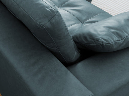 L - Shaped Modular 2 Seater Sofa With Movable Ottoman And High Density Sponge Cushions For Living Room