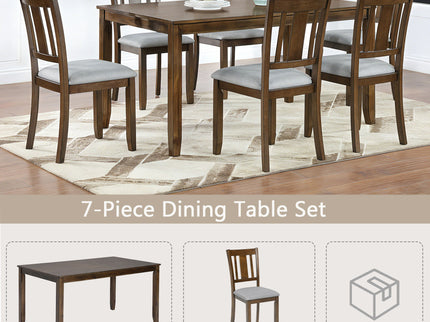 Kitchen Dining Set, Rectangular Dining Table With Upholstered Chairs