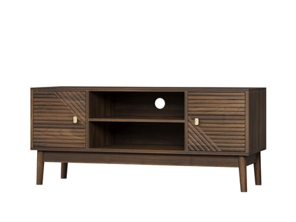 TV Stand, Entertainment Center With Storage, Media Console Table For Living Room - Walnut