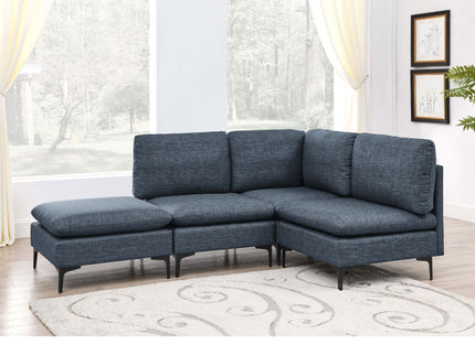 Upholstered Modular Sectional With Tall Legs, Medium Firm Seat