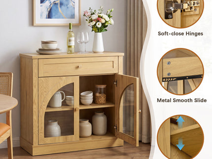 Modern Sideboard Cabinet With 1 Drawer And 2 Arched Doors