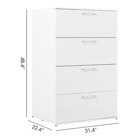 Bliss - Glossy 4 Drawer Jumbo Chest With Extra Deep Storage