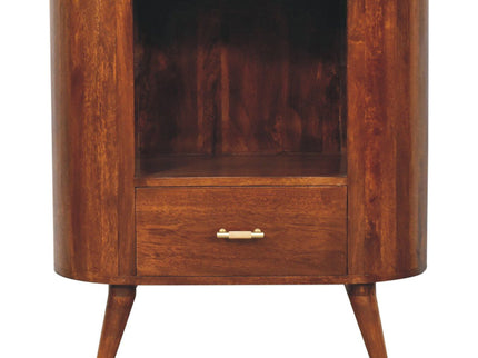 Cortez - T Bar Open Slot Cabinet - Dark Brown