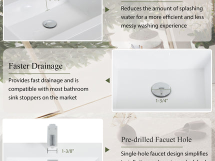 Bathin Freestanding Bathroom Vanity With Double Sinks, Bathroom Storage Vanity Cabinet With Stone Resin Countertop And Soft Close Drawers