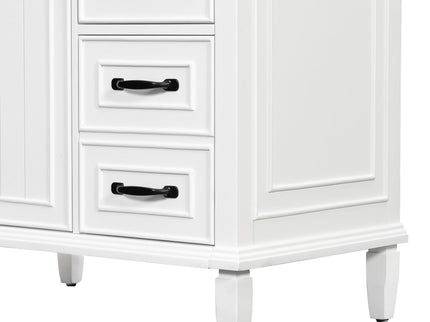 Bathroom Vanity With Sink Top, Flip Drawers, Adjustable Shelf