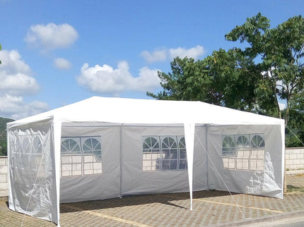 Wedding Party Canopy Tent Outdoor Gazebo With 6 Removable Sidewalls - White
